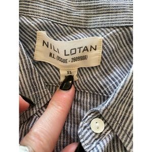 NILI Lotan 100% Cotton Striped Button Up Shirt